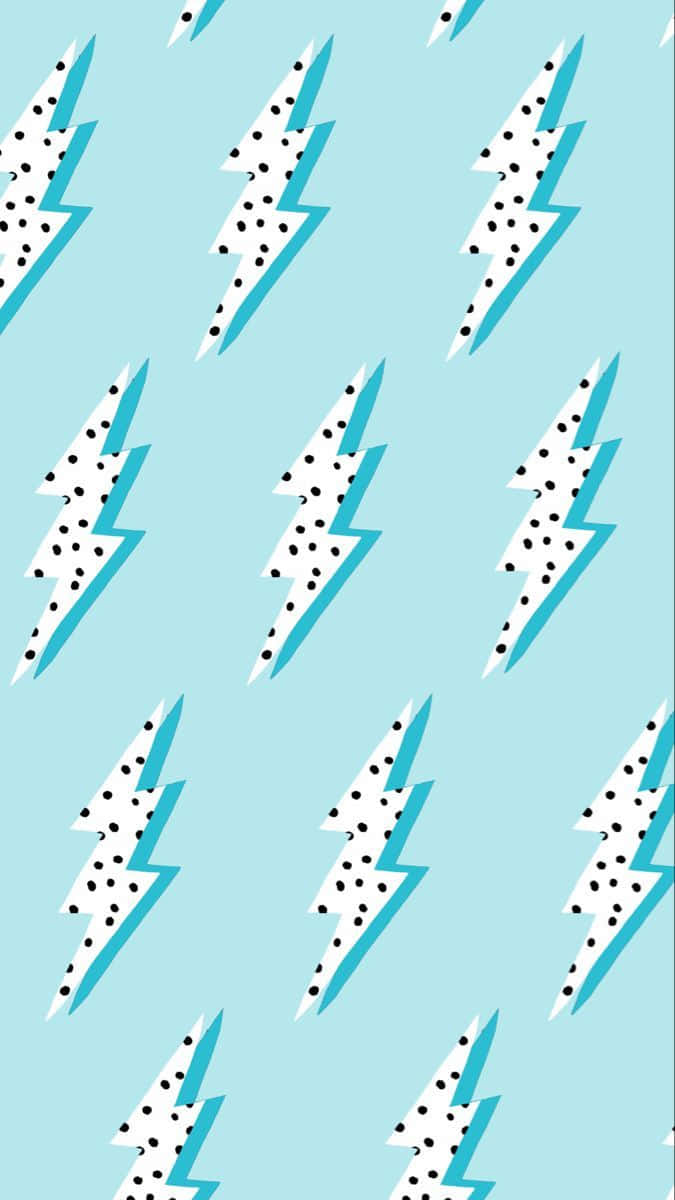 Light Blue Preppy Lightning Bolts Pattern Wallpaper