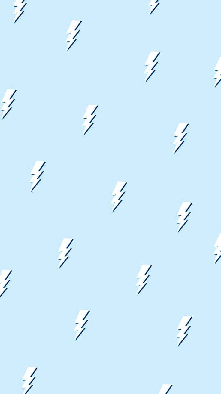 Light Blue Preppy Lightning Pattern Wallpaper