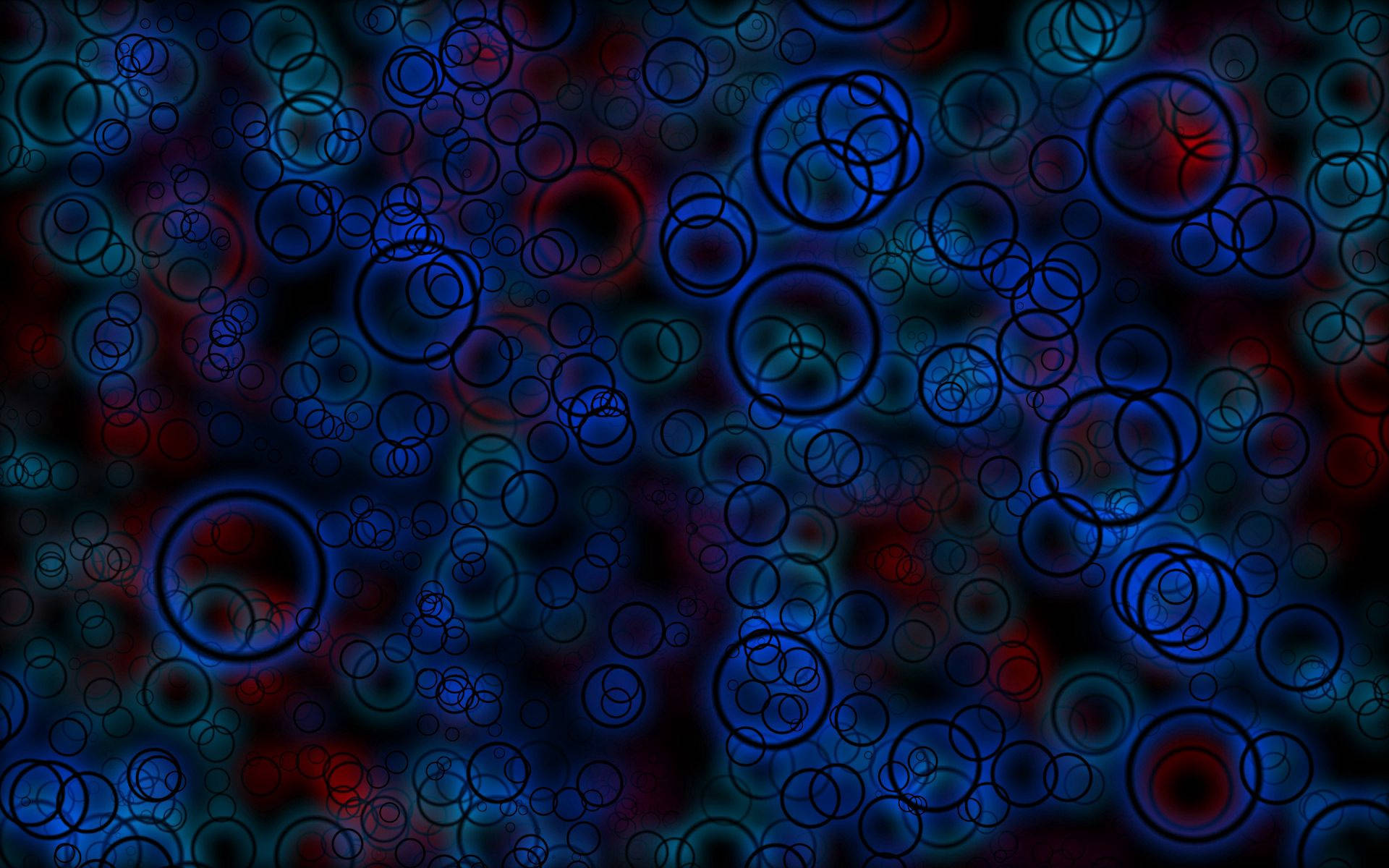 Red and Light Blue Interlocking Neon Circles Wallpaper