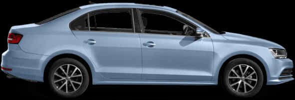 Light Blue Sedan Side View PNG