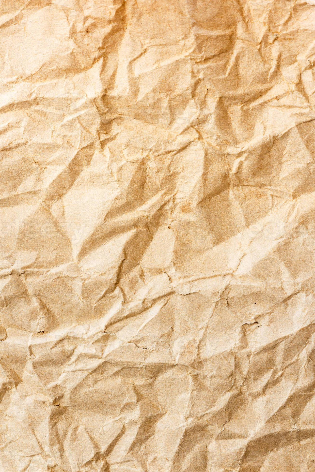 Charming Complexity of a Crumpled Light Brown Paper Wallpaper