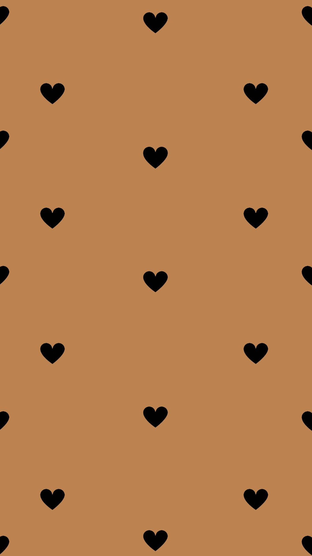 Light Brown Hearts Pattern Wallpaper