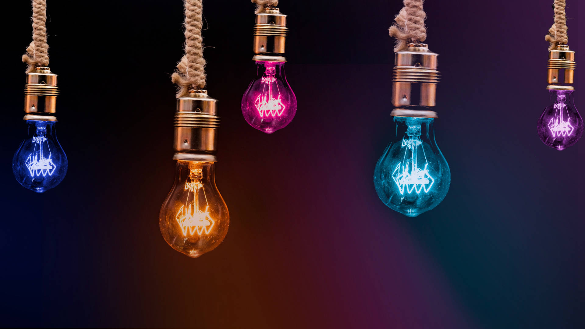Light Bulbs In Different Colors Wallpaper
