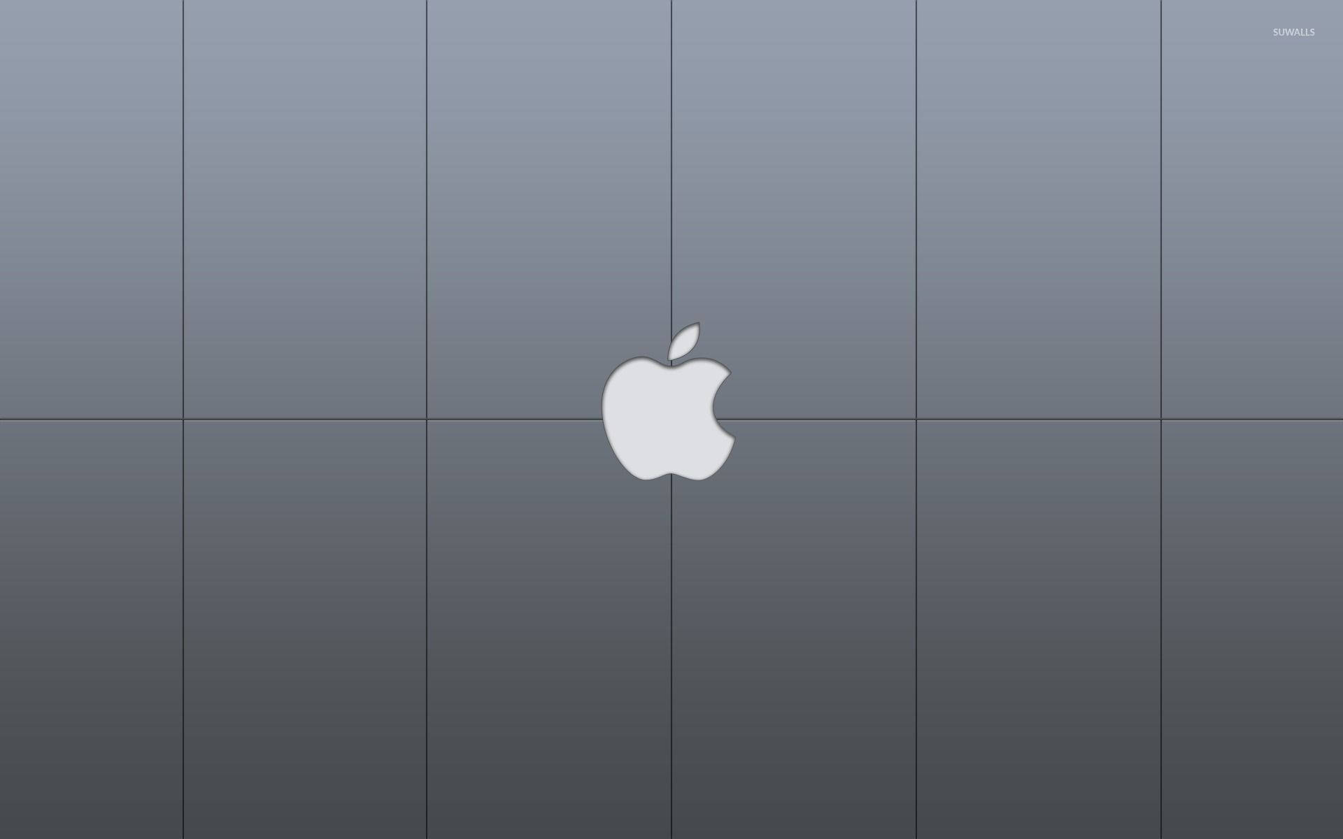 Bluish Light Gray Apple Desktop Wallpaper