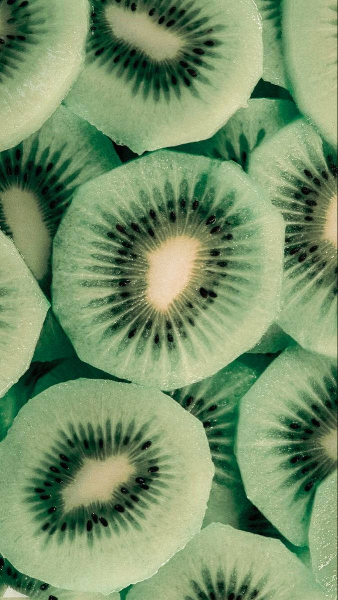 Light Green Aesthetic Kiwis Wallpaper