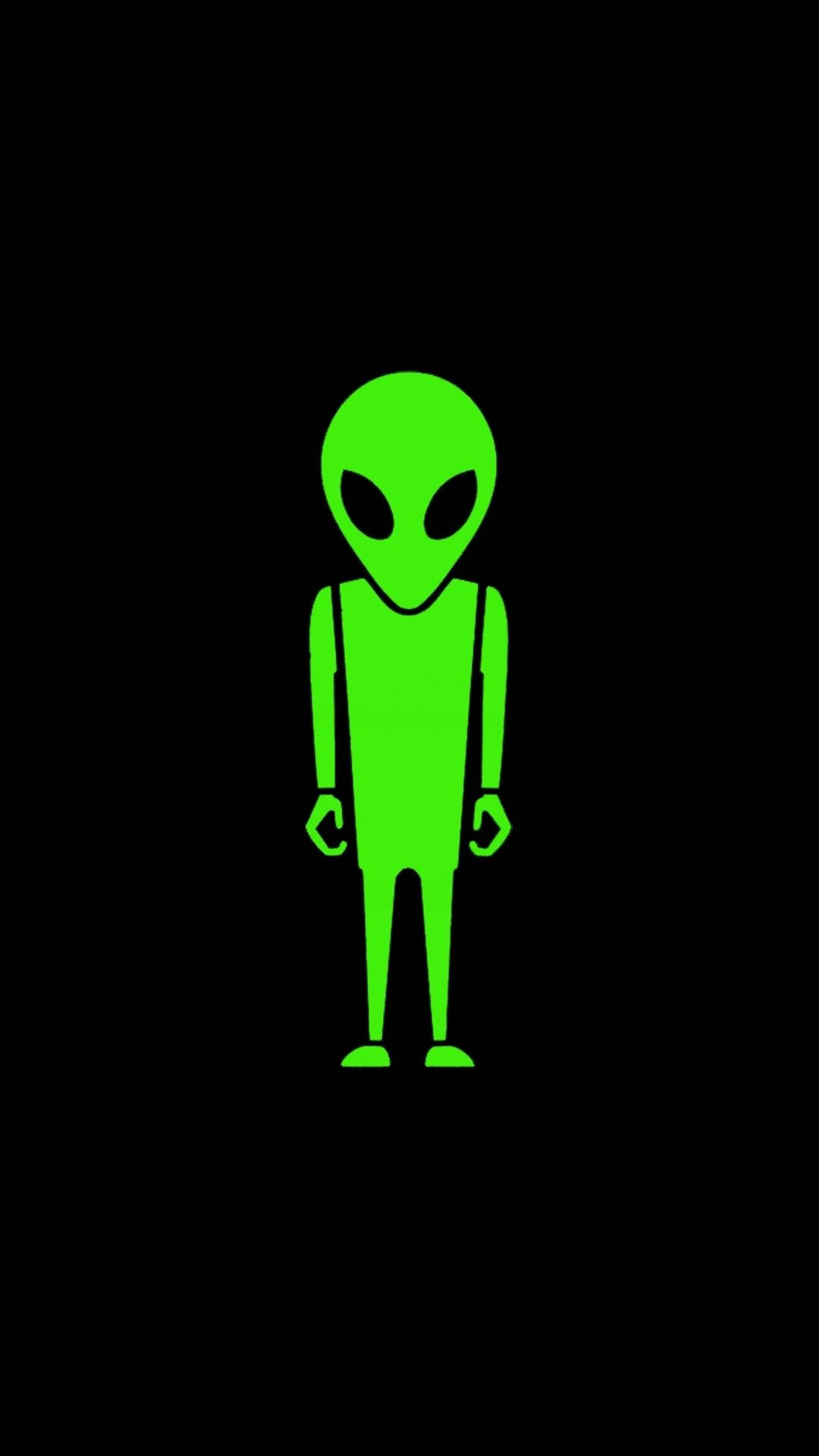 A Light Green Alien in a Fascinating and Otherworldly Landscape Wallpaper