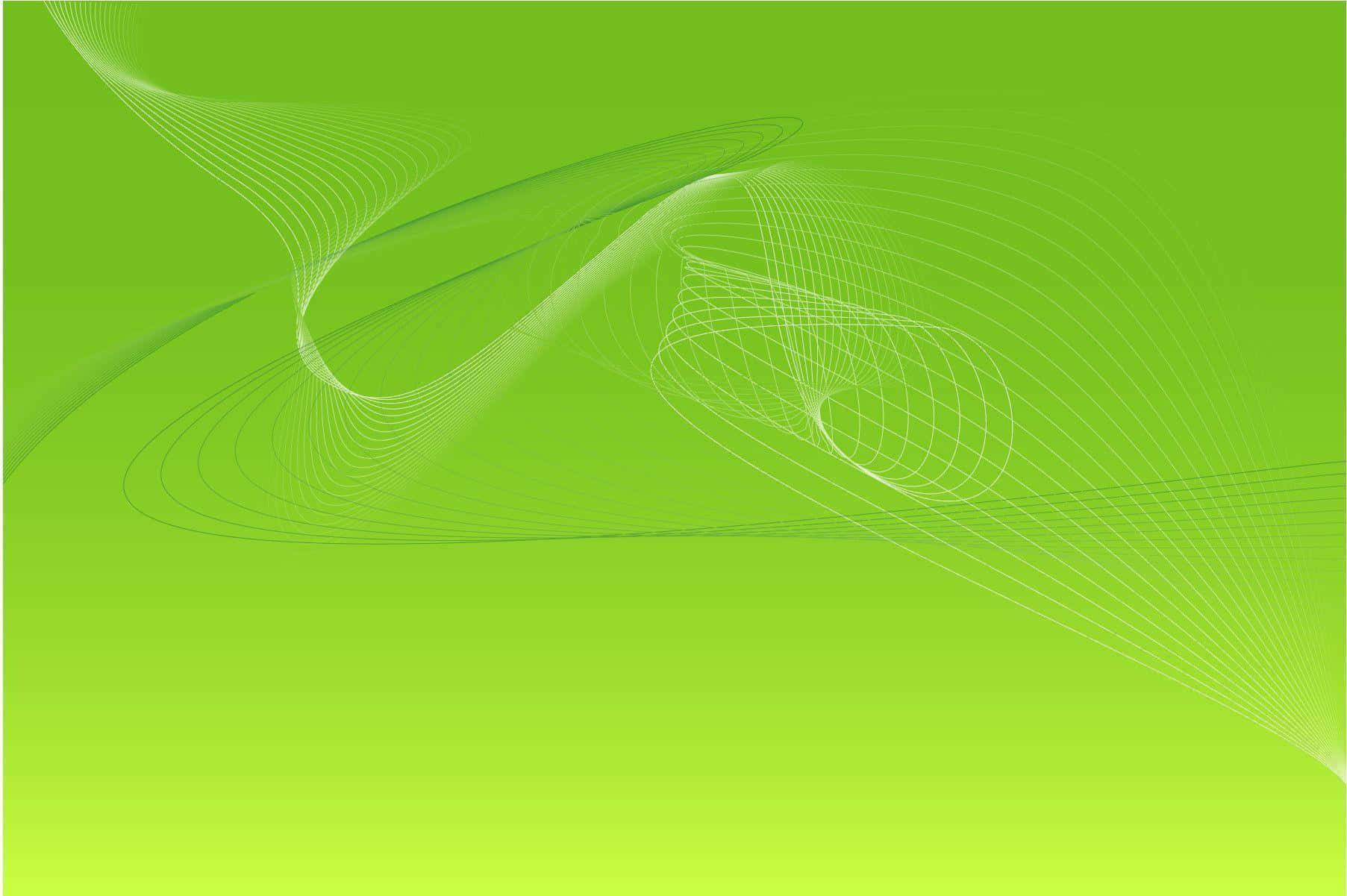 Abstract Wave Line Swirls In Light Green Background