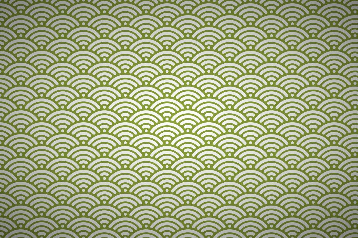 Lysegrøn Japanske Bølger Wallpaper