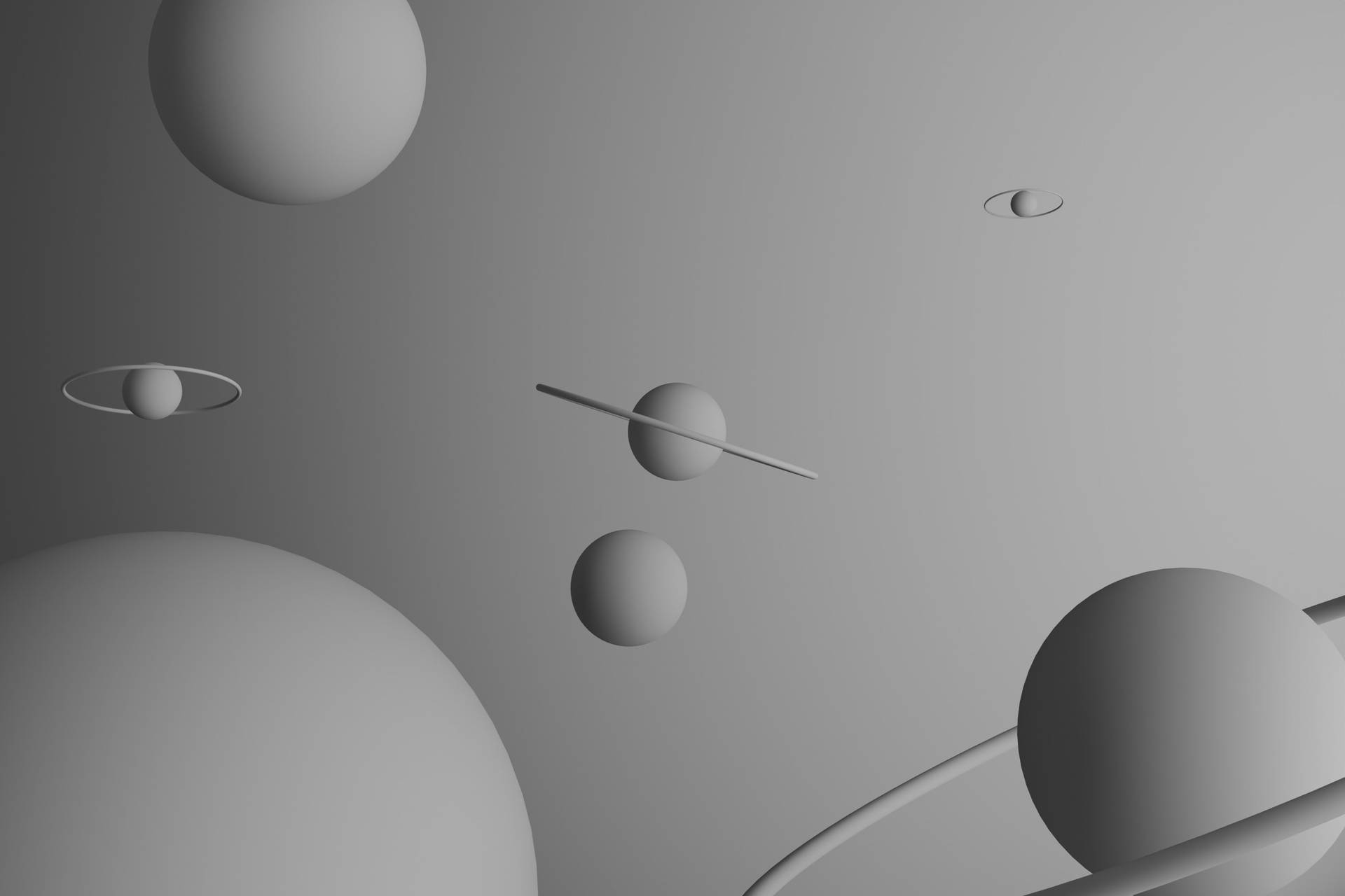 Light Grey Planets Animated Desktop Wallpaper