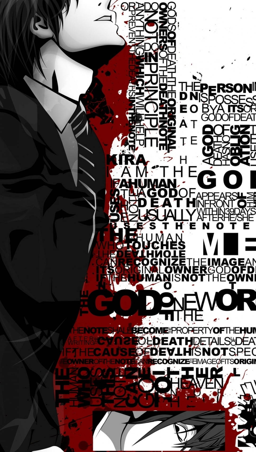 Light Looking Up Death Note Phone Wallpaper