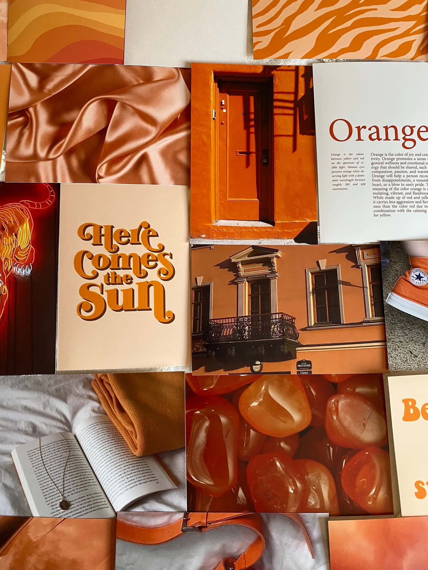 Light Orange Aesthetic Collage Wallpaper