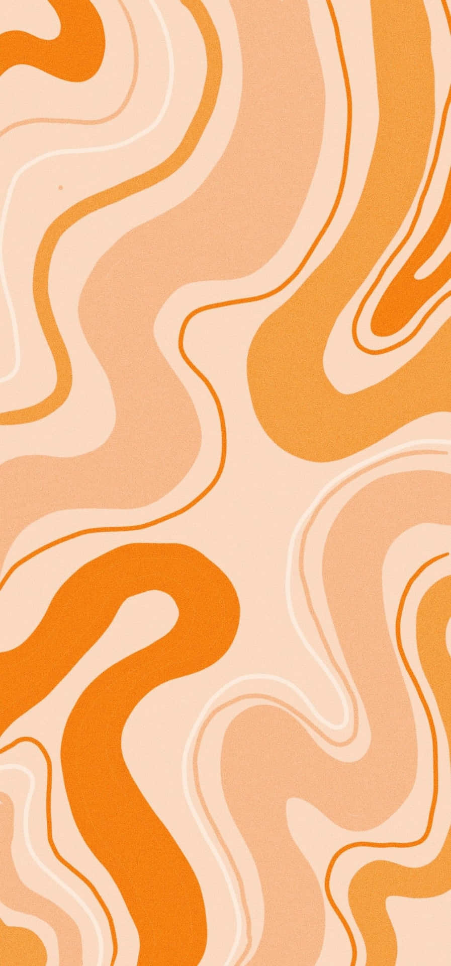 Light Orange Aesthetic Wavy Pattern Wallpaper