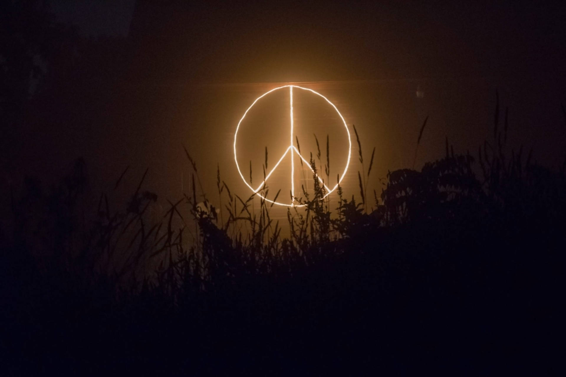 Light Peace Symbol On Field Wallpaper