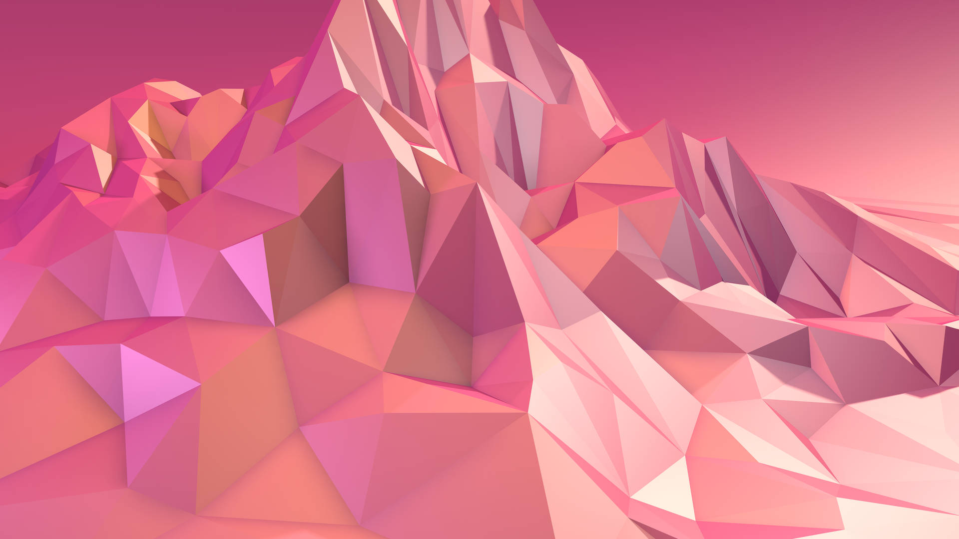 Light Pink Aesthetic Abstract Mountain Picture
