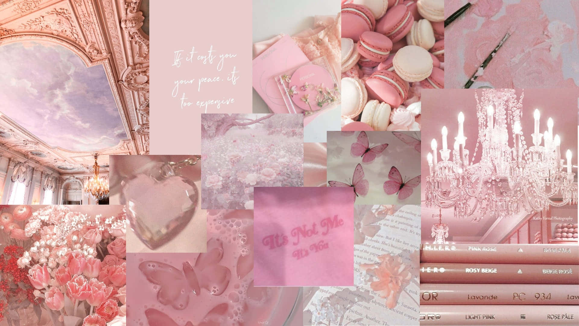 Light Pink Aesthetic Collage Wallpaper