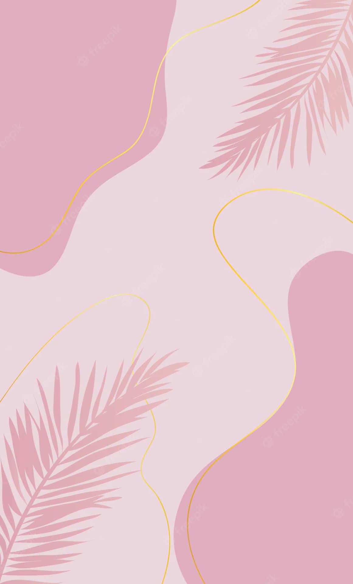 A bright, vibrant display of light pink and gold colors. Wallpaper