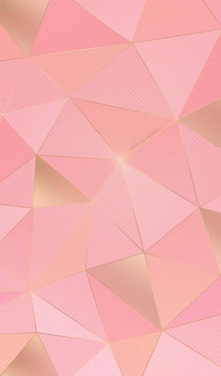 rosa og guld geometrisk baggrund Wallpaper