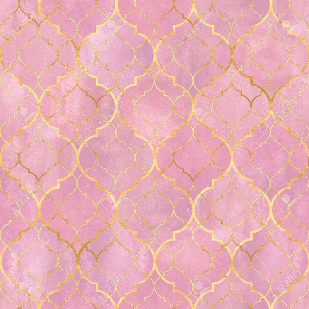 Features a Light Pink and Gold Theme Wallpaper