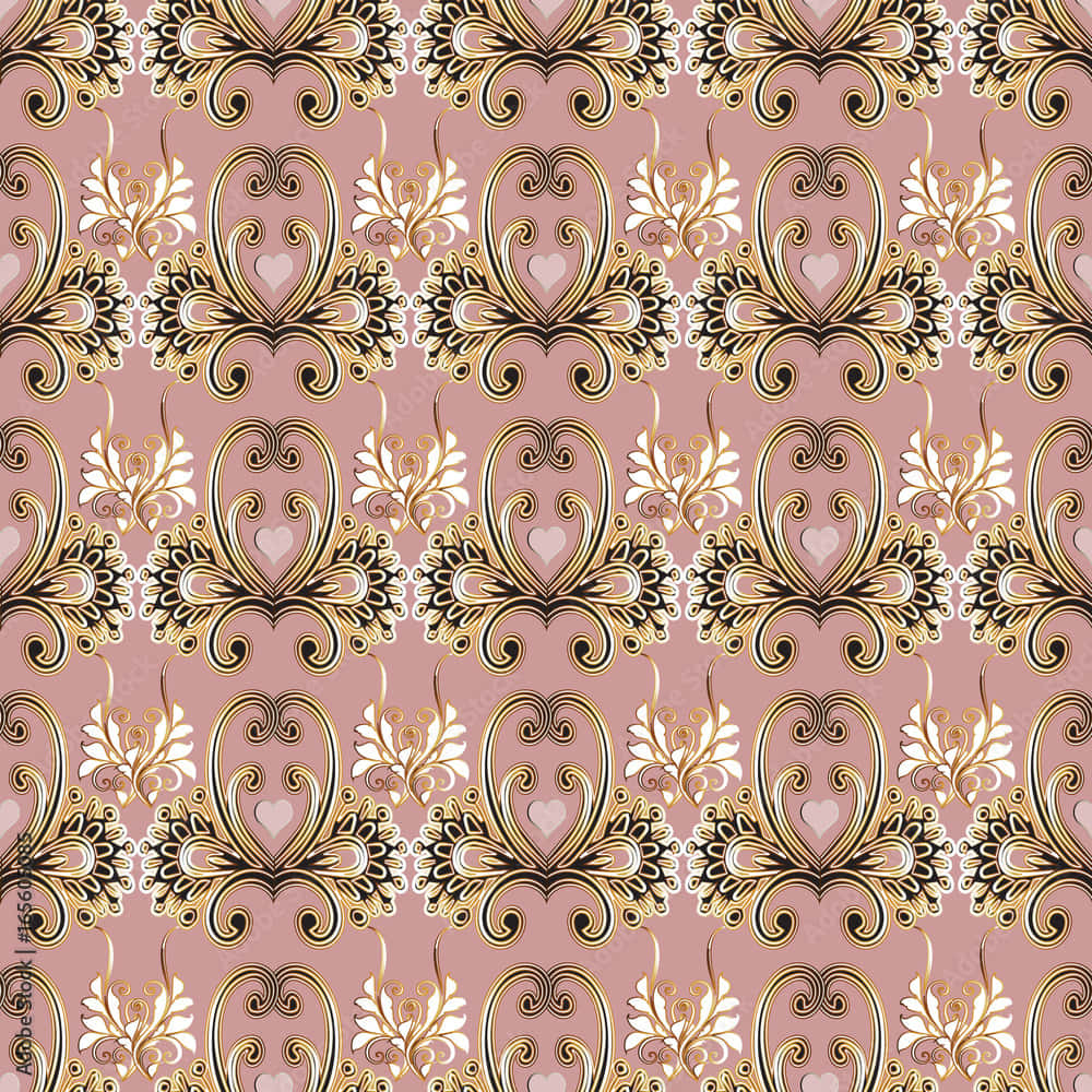A stylish combination of light pink and gold Wallpaper