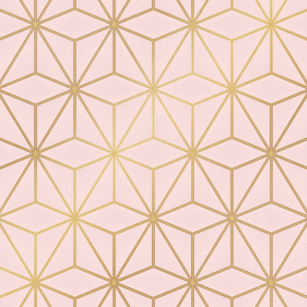 A striking combination of light pink and gold, creating an elegant statement look. Wallpaper