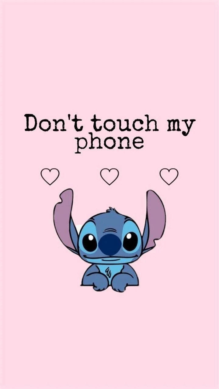 Download Light Pink Don't Touch My Phone Stitch Wallpaper ...
