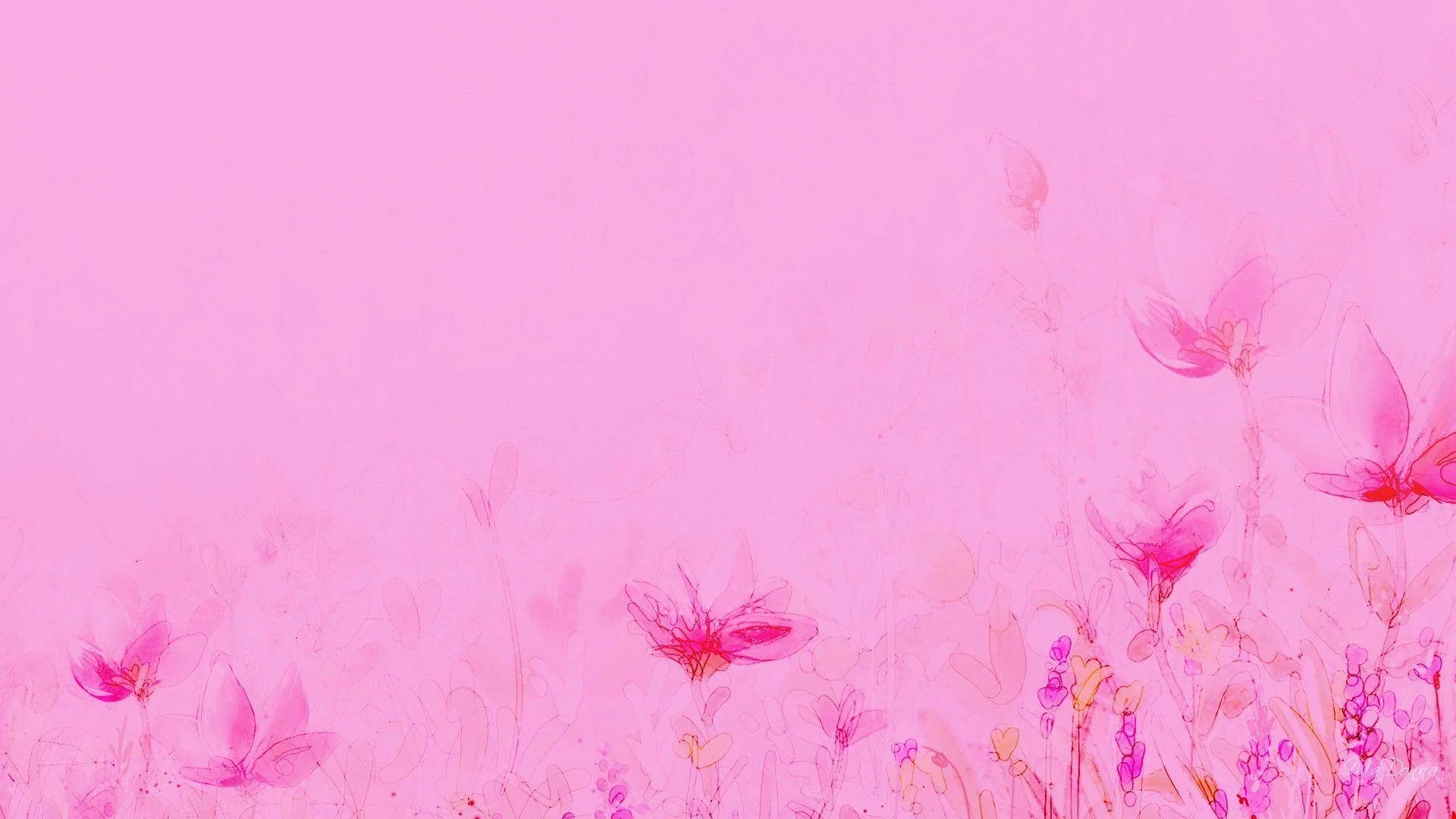 Light Pink Flower Field Wallpaper