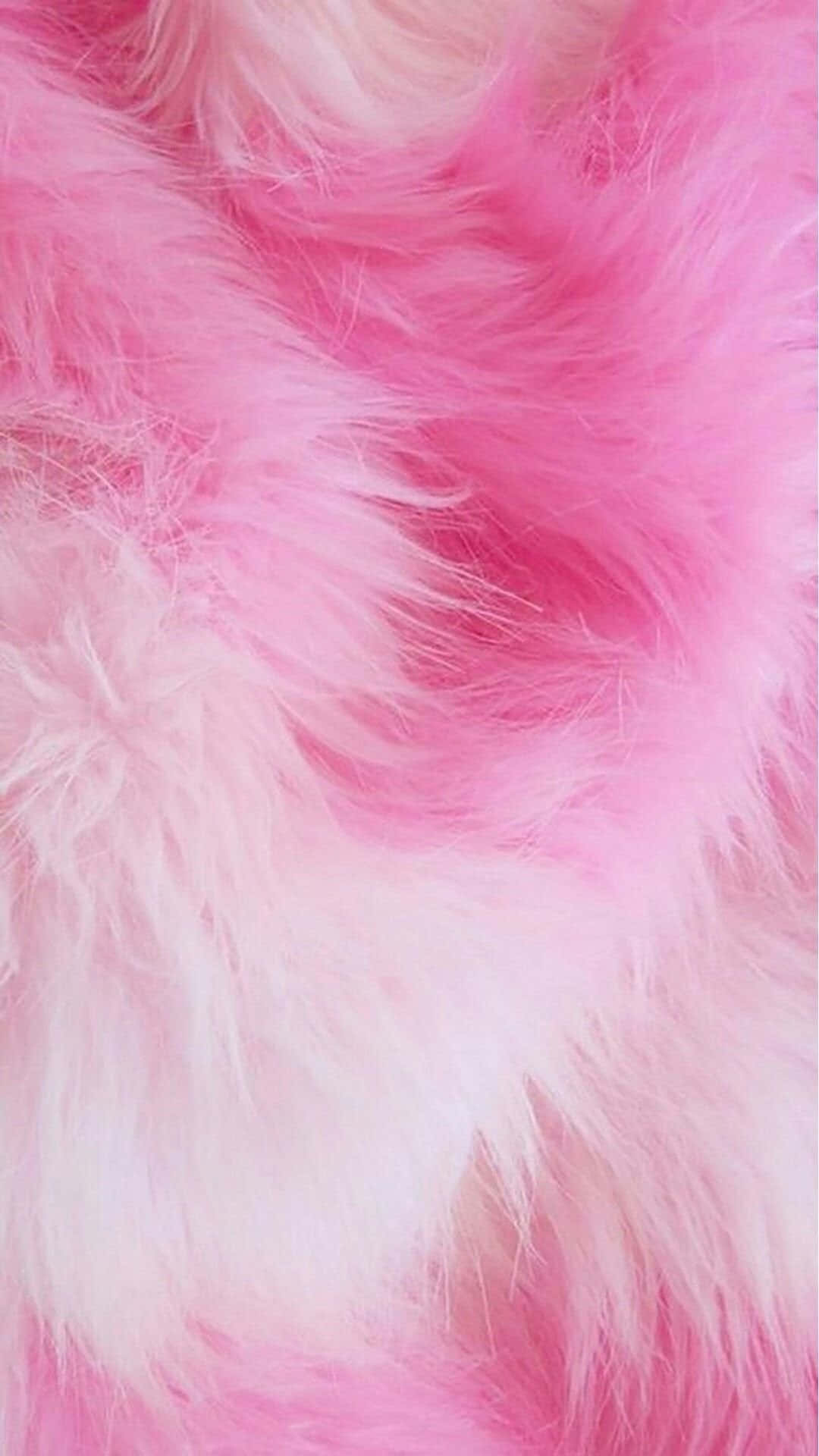 Pink And White Furry Fabric Wallpaper