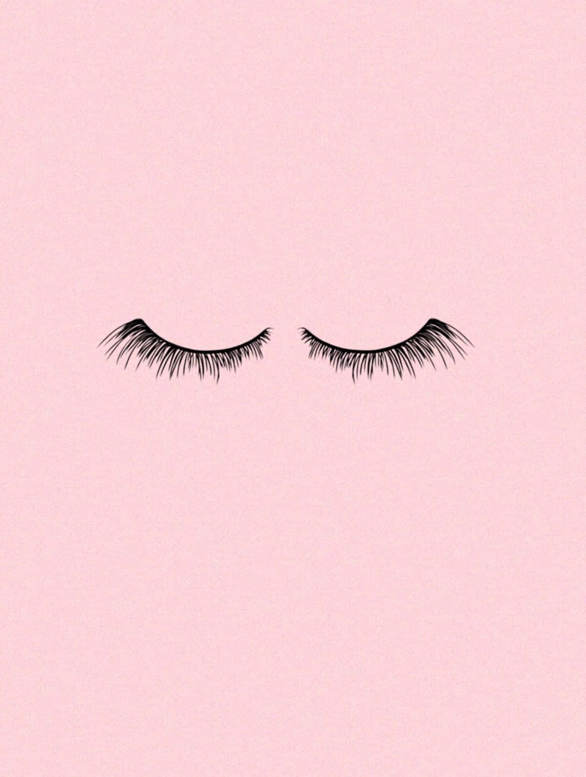 A Pink Background With A Black Eye With Lashes Wallpaper