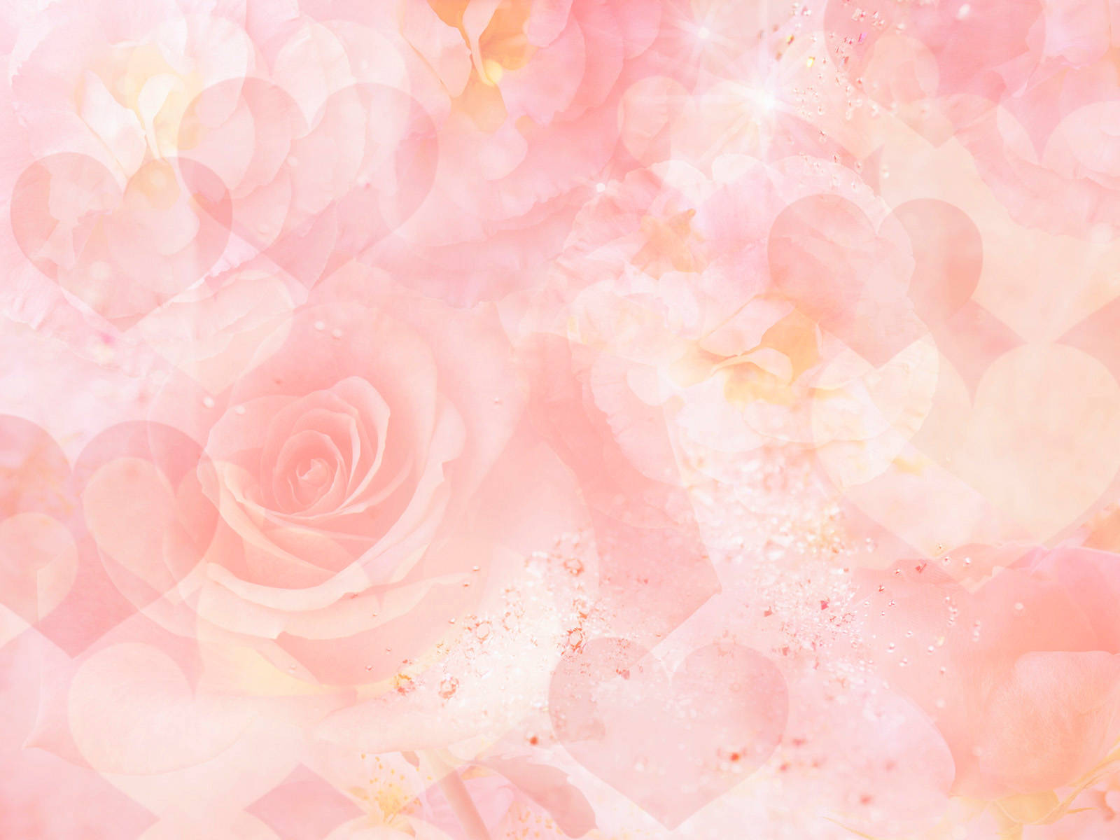 Light Pink Rose And Hearts Picture
