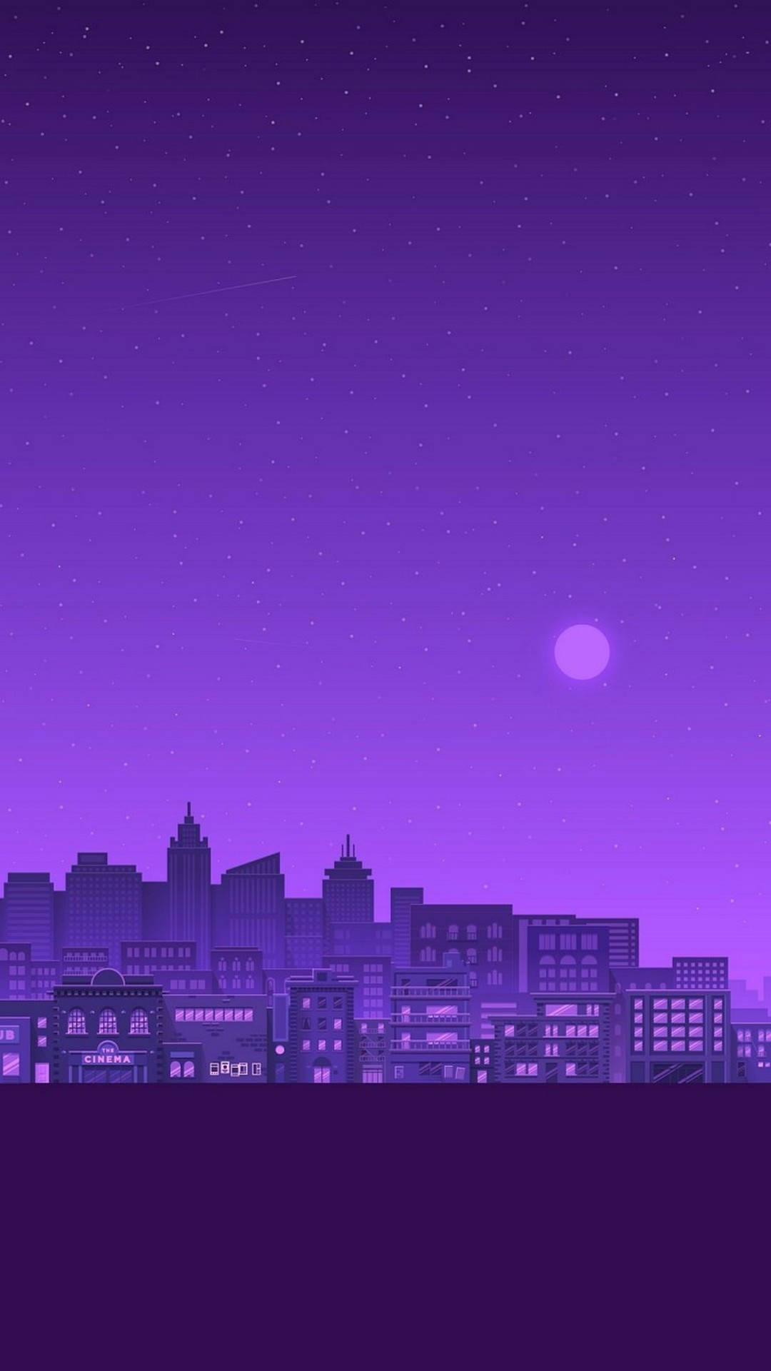 Light Purple Aesthetic City At Night Wallpaper
