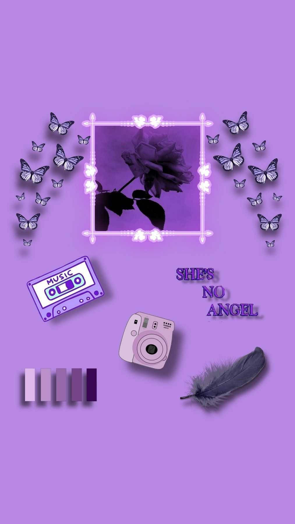 Light Purple Aesthetic Girly Elements Wallpaper
