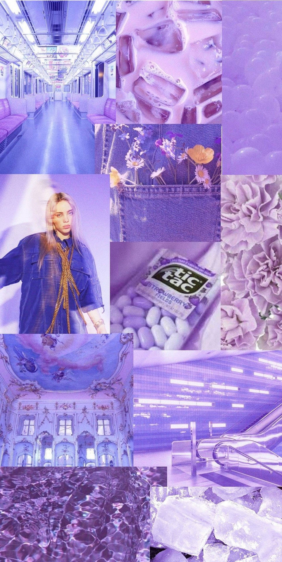 Light Purple Aesthetic Ice Candy Balloons Collage Picture