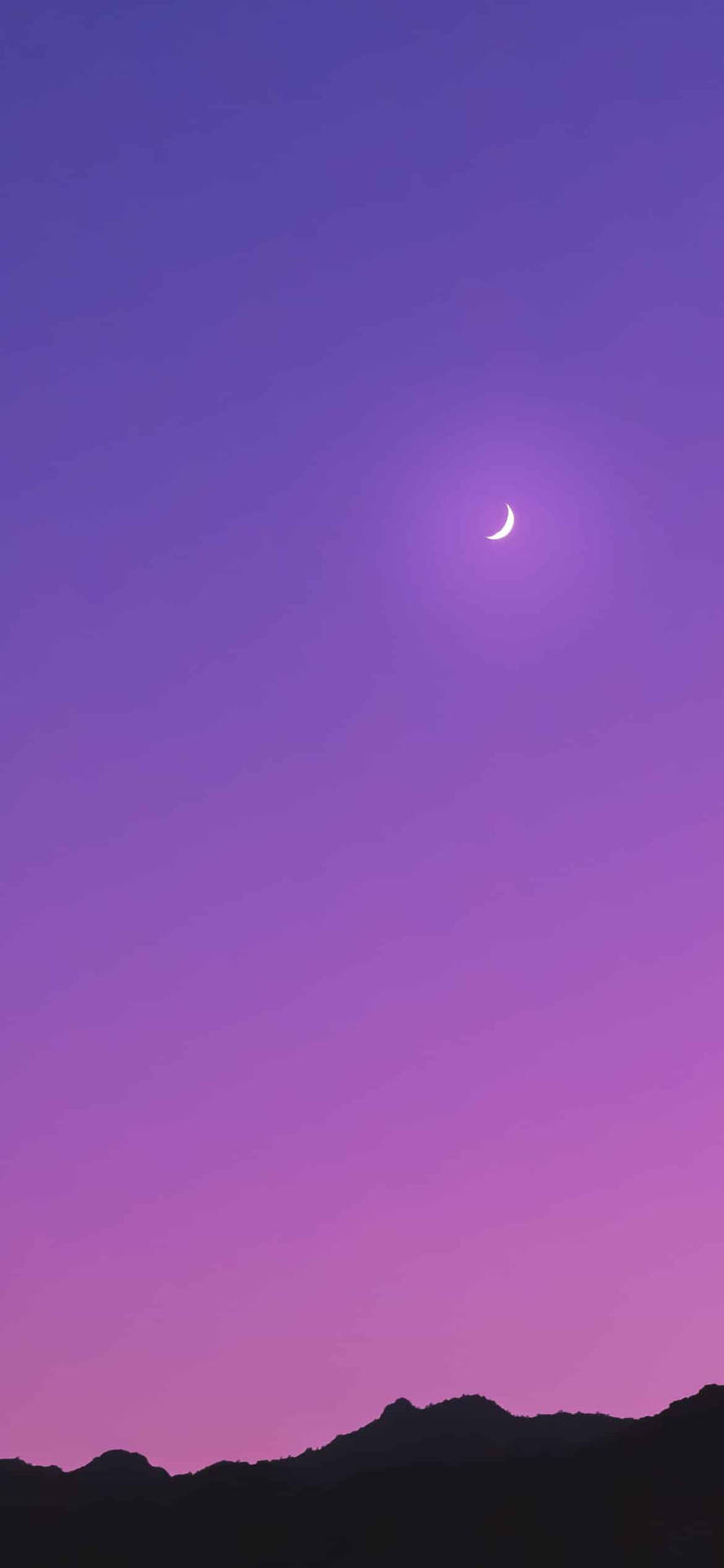 Light Purple Aesthetic Mountain Silhouette Wallpaper
