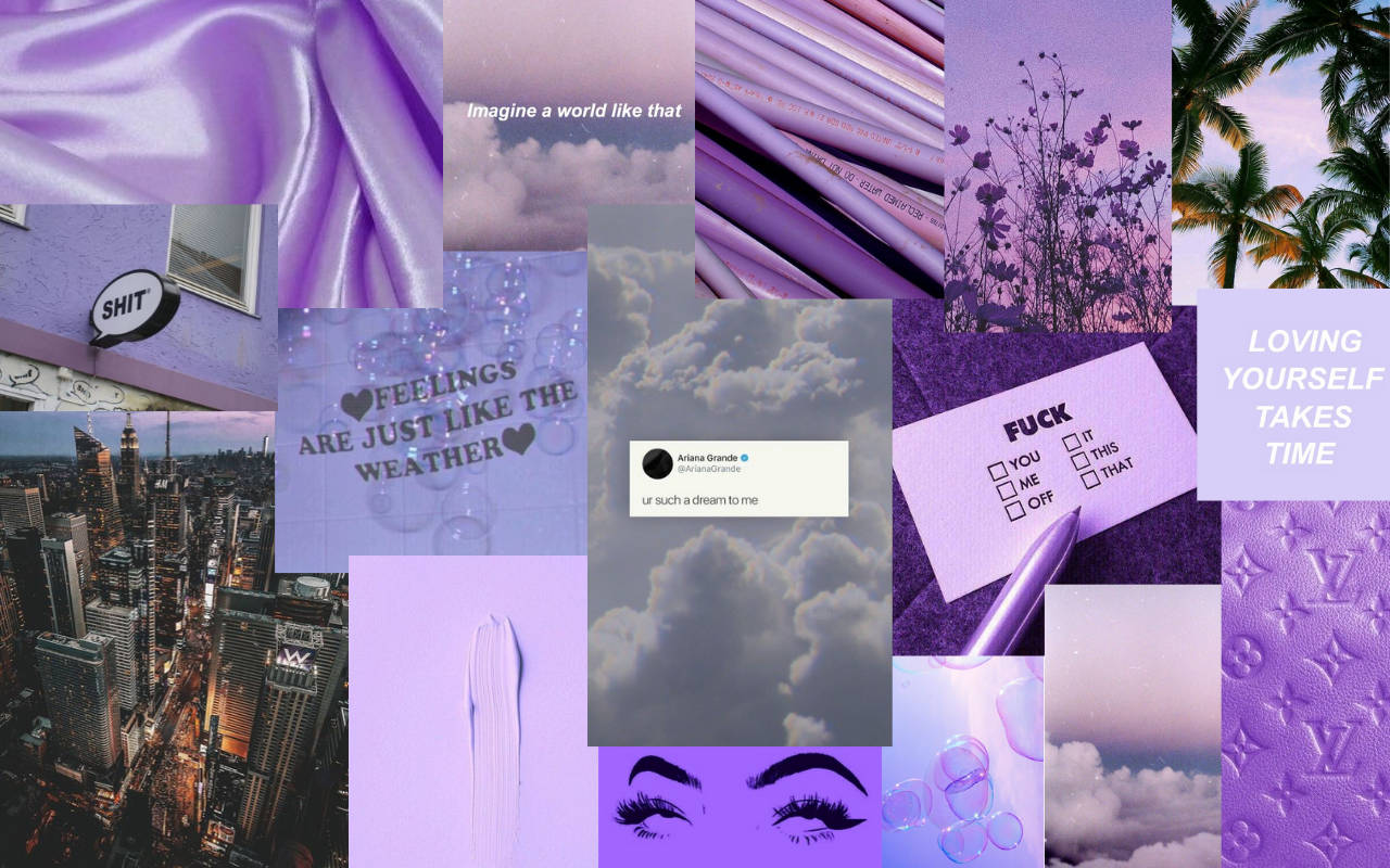 Light Purple Collage Macbook Pro Aesthetic