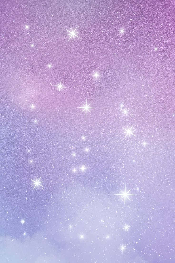 A Purple And Pink Sky With Stars And Clouds