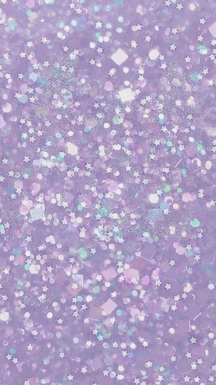 A Purple Glittery Surface With White And Blue Glitter