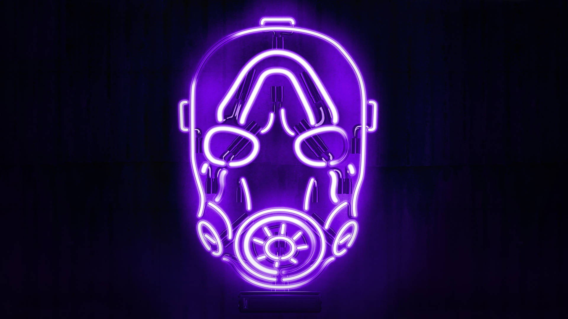 Light Purple Neon Gas Mask Background