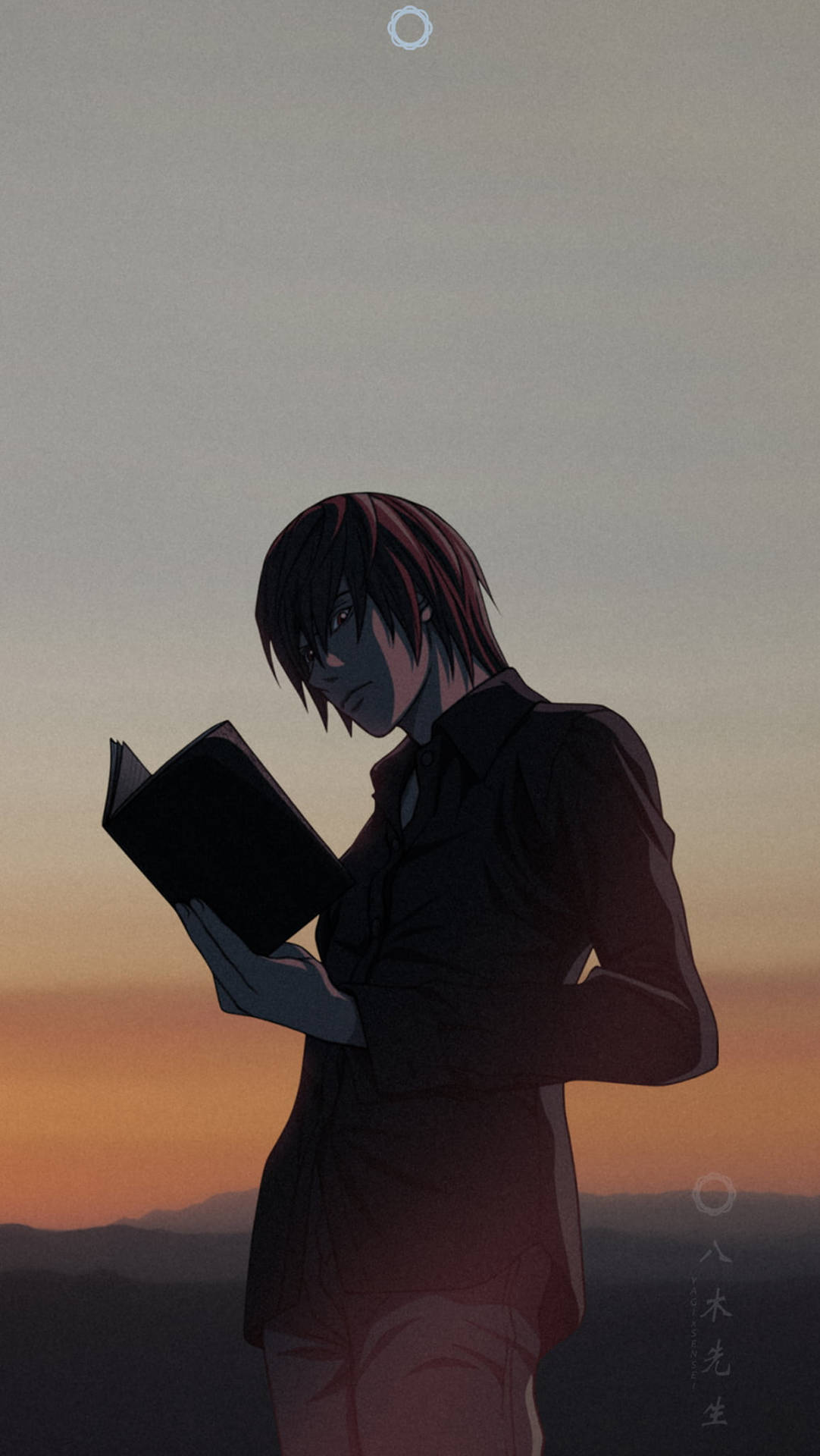 Light Reading The Death Note Phone Wallpaper