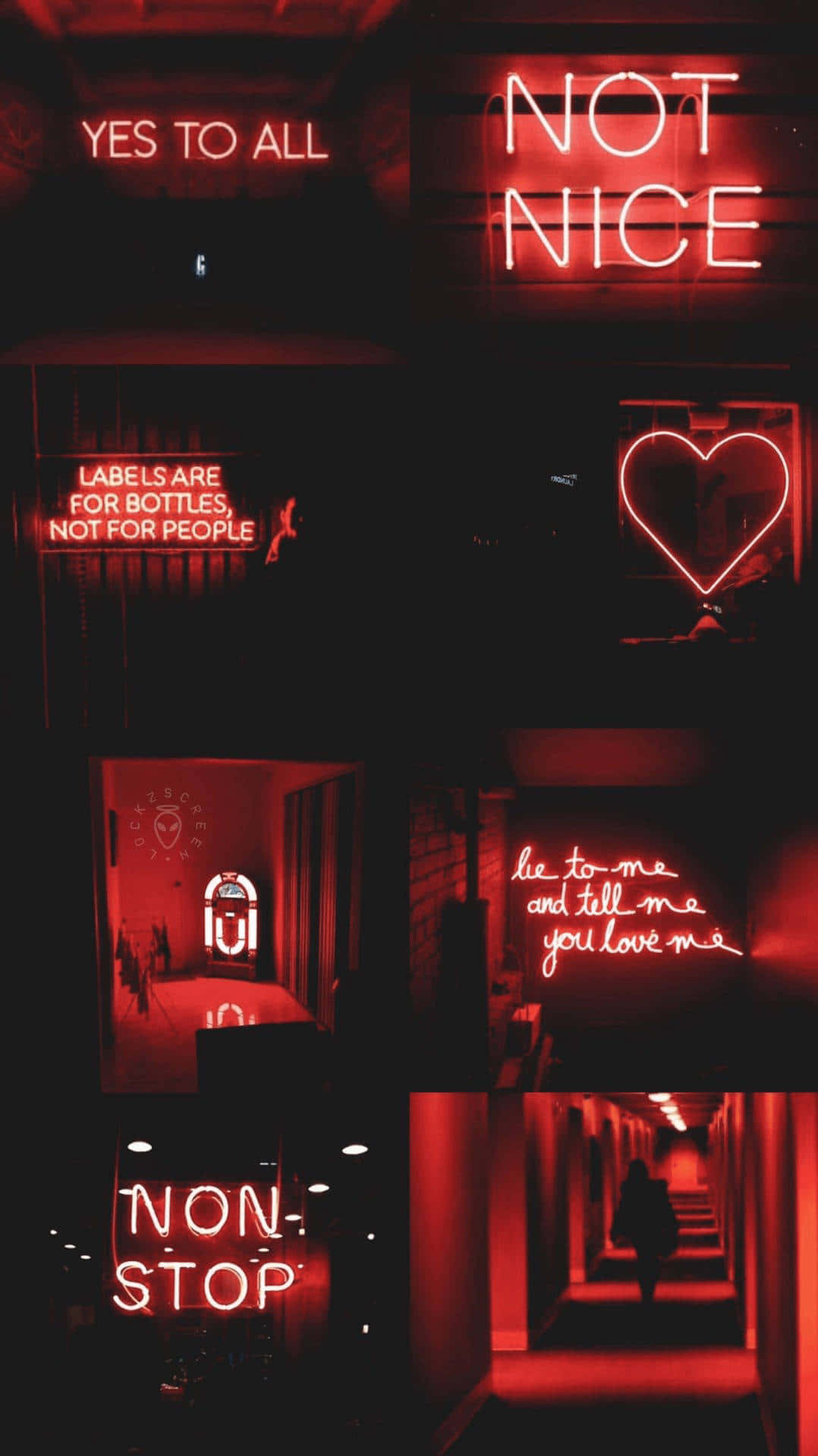 Light Red Aesthetic Neon Signs Wallpaper