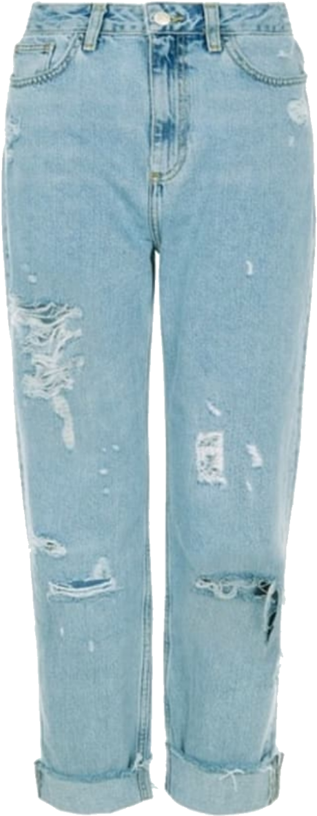 Light Wash Distressed Jeans PNG