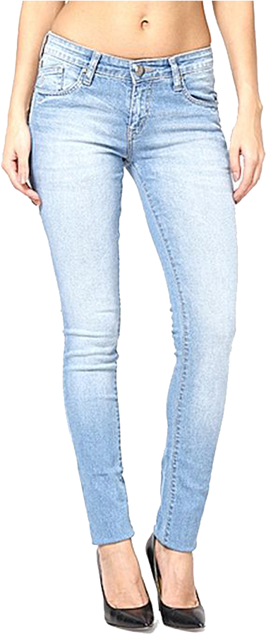 Light Wash Skinny Jeans Product View PNG