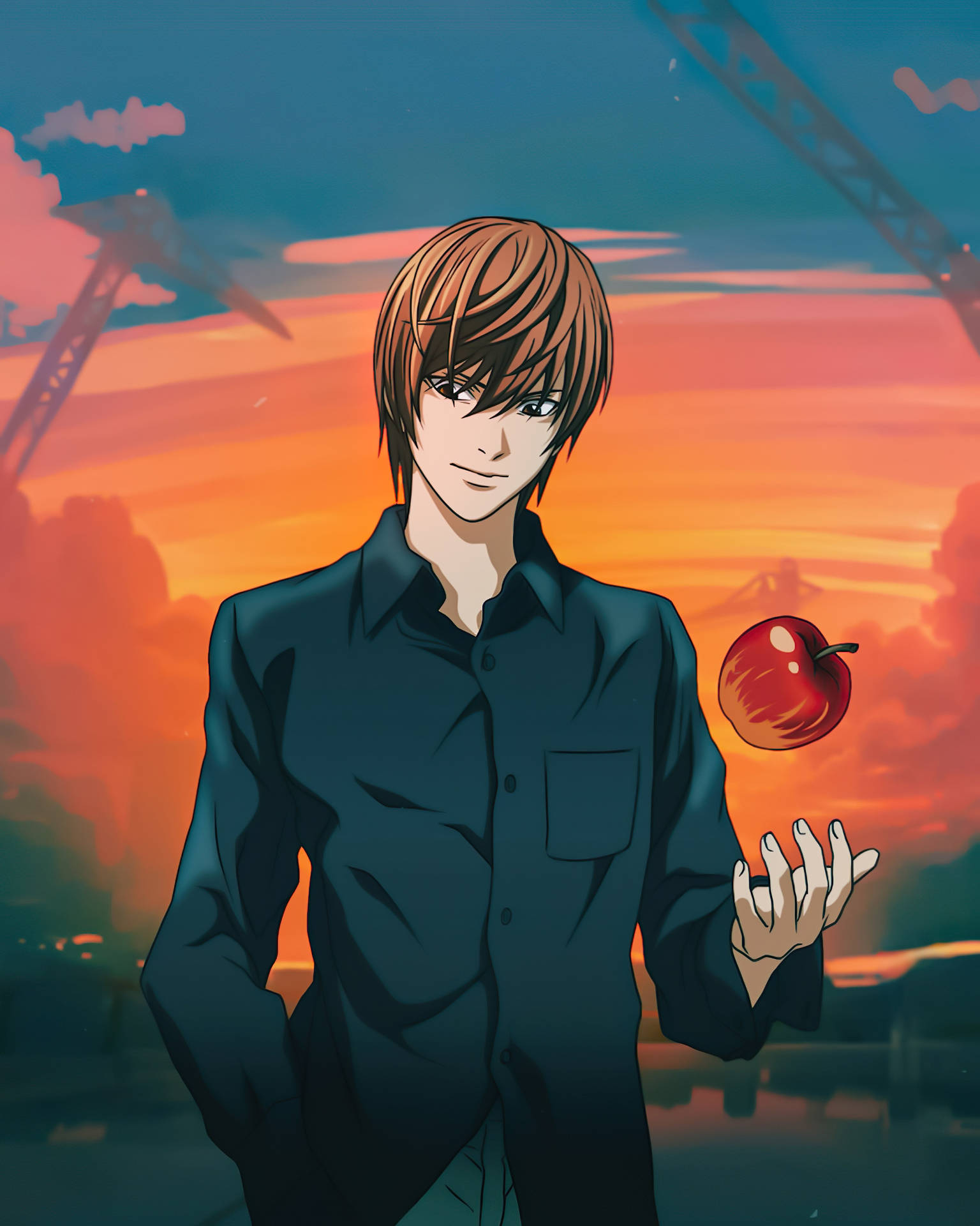 Light With An Apple Death Note Phone Wallpaper
