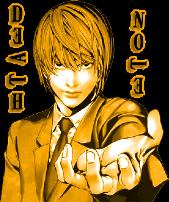 Light Yagami Death Note Anime Art PNG