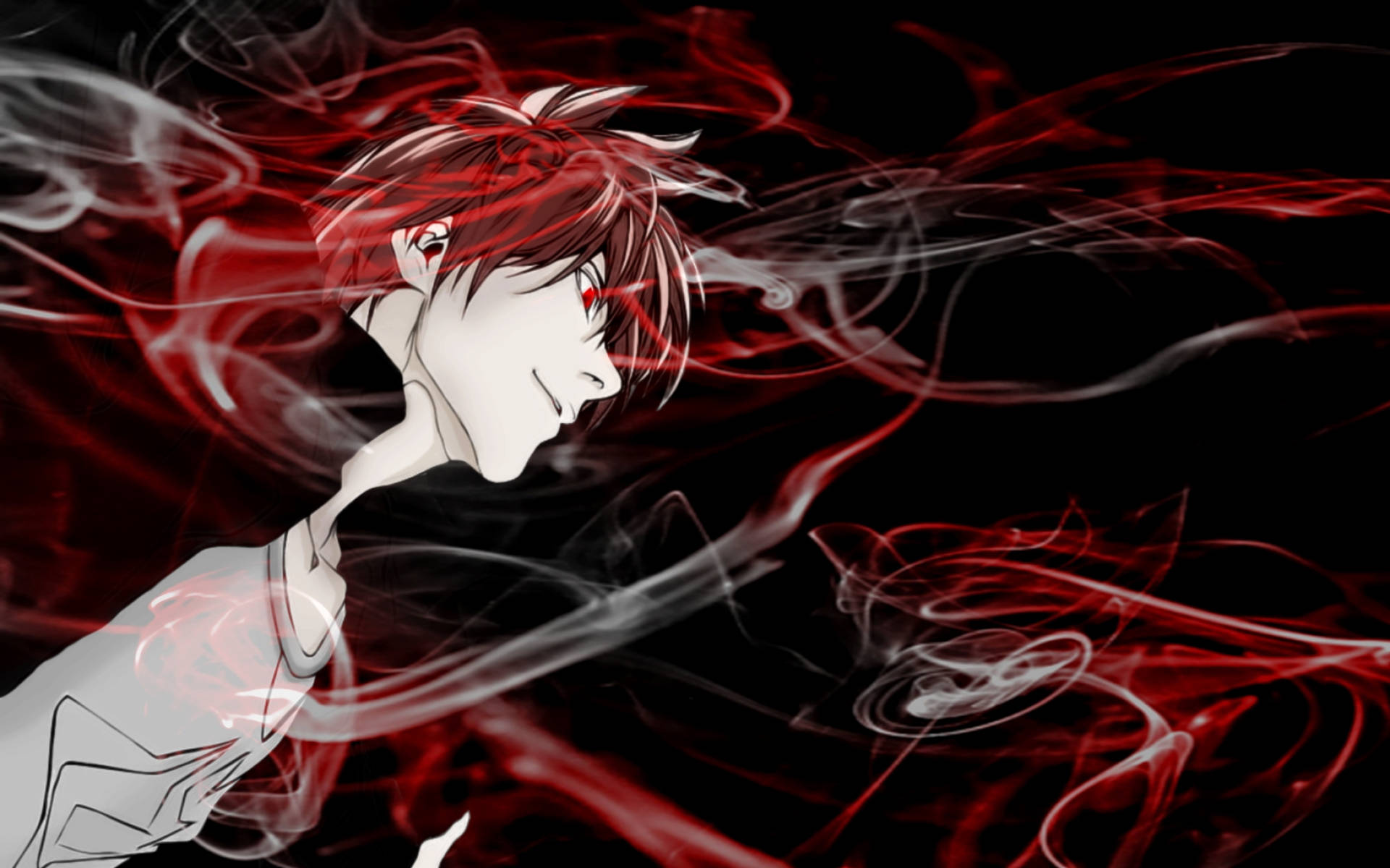 Lys Yagami med rød røg Tapet Wallpaper