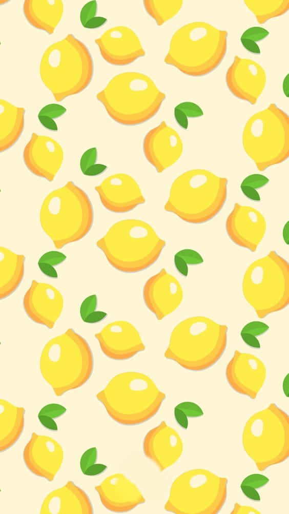 Mönstradljus Gullig Tapet Med Citroner Wallpaper