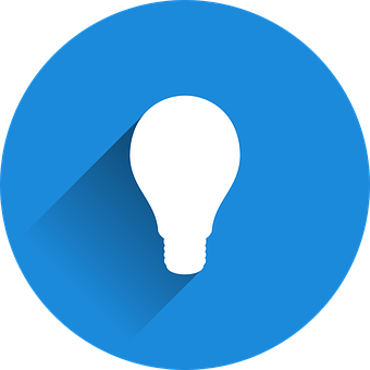 Lightbulb Icon Blue Background PNG