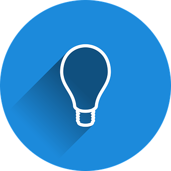 Lightbulb Icon Blue Background PNG