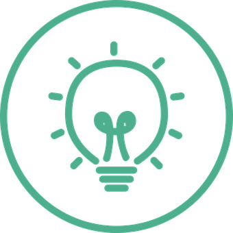 Lightbulb Icon Glowing Outline PNG