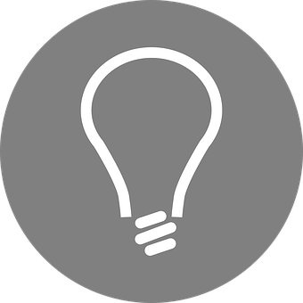 Lightbulb Icon Grey Background PNG