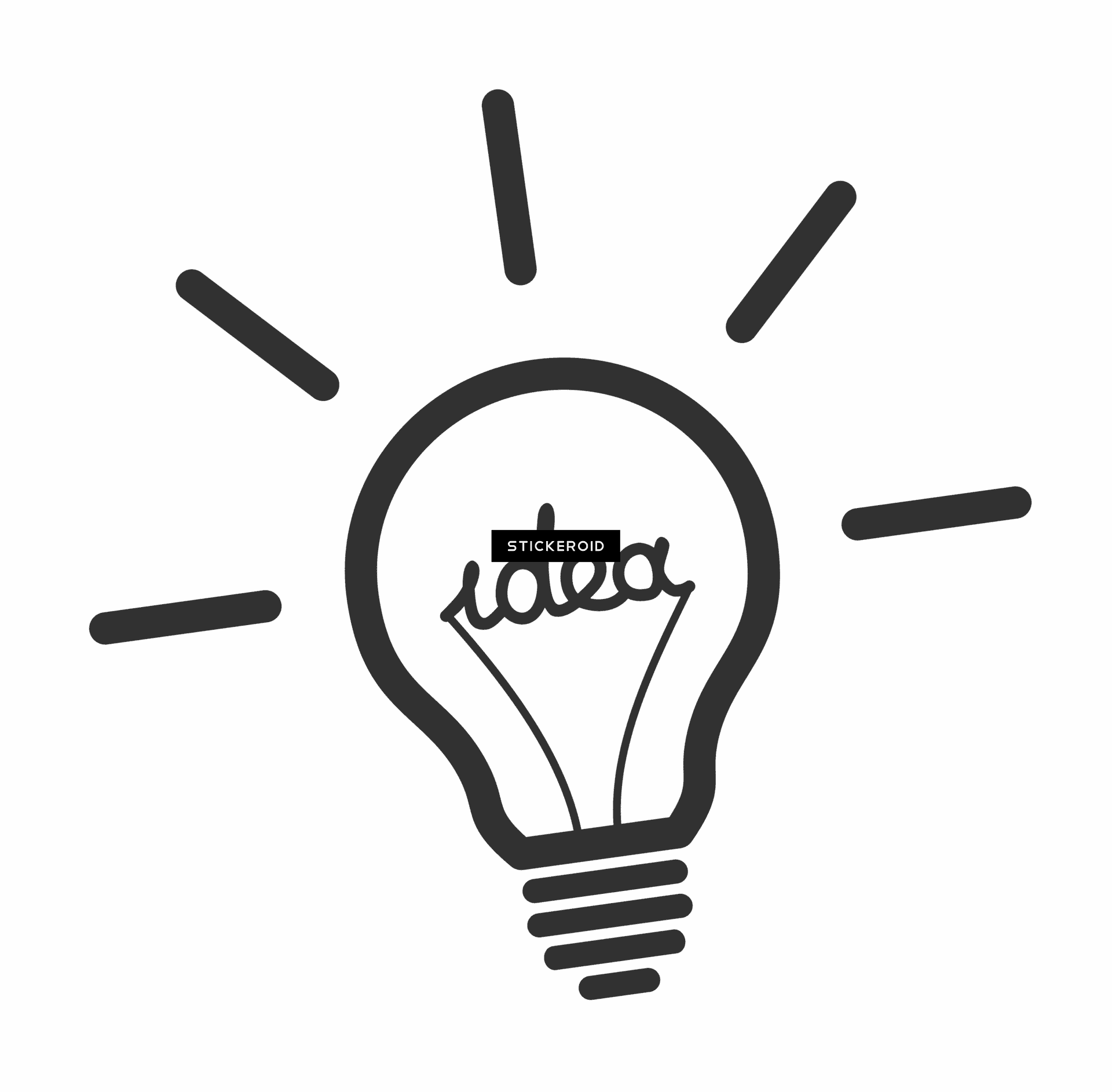 Lightbulb Idea Concept Sketch PNG